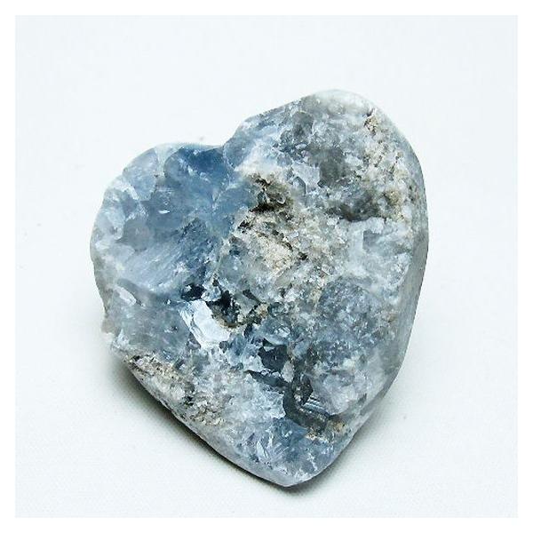 セレスタイト 天青石 ハートシェイプ 原石 t756-6113 : 誠安天然石専門