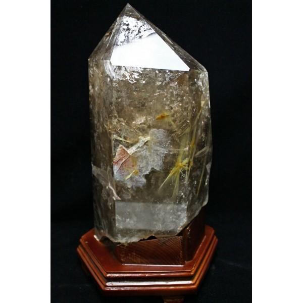 11.6Kg 放射タイチン入り フラワー 水晶 六角柱 パワーストーン