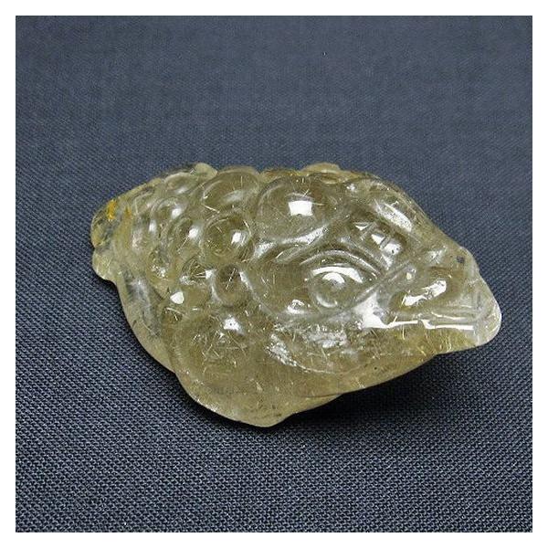 ルチルクォーツ 置物 金蟾 ゴールドタイチンルチル t801-625 : 誠安