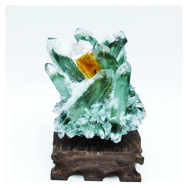 水晶クラスター 緑水晶 グリーンクォーツ クラスター t802-5526 : 誠安天然石専門店