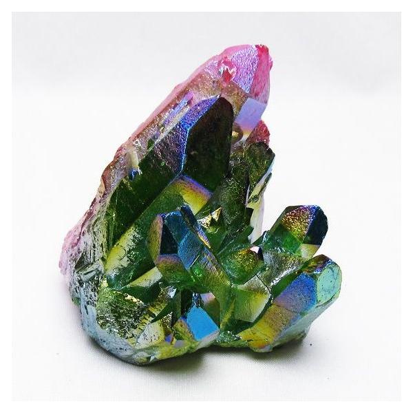 オーラ水晶 オーラクリスタル クラスター (レインボー) t802-6117 : 誠