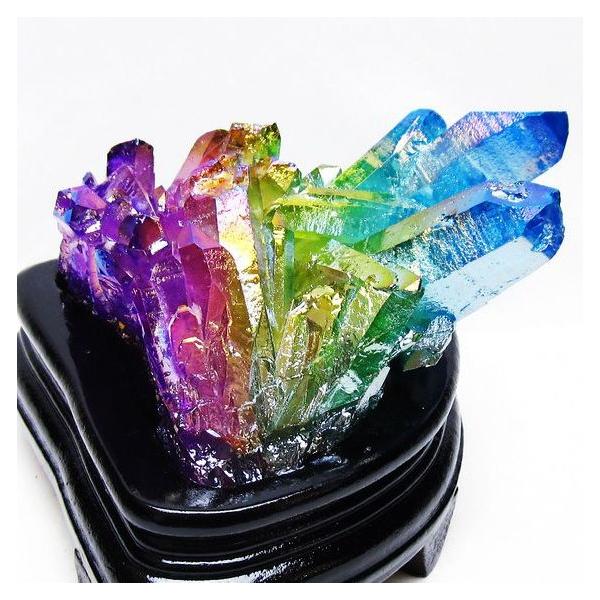 オーラ水晶 オーラクリスタル クラスター (レインボー) t802-6198 : 誠