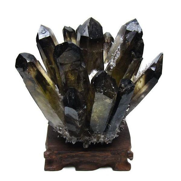 1.1Kg 黒水晶 ブラッククォーツ クラスター t802-6278 : 誠安天然石