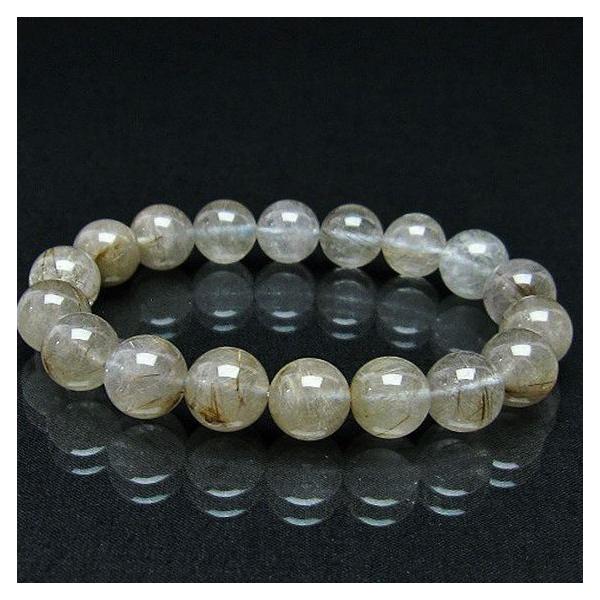 【未使用】プラチナルチルクォーツ11mm ブレスレット　専用 プラチナルチルクォーツ ブレスレット 11mm 一点物 211-4490