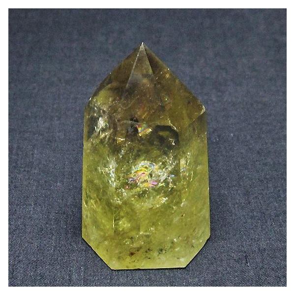 虹入り シトリン水晶 六角柱 t98-1916 : 誠安天然石専門店 - 通販