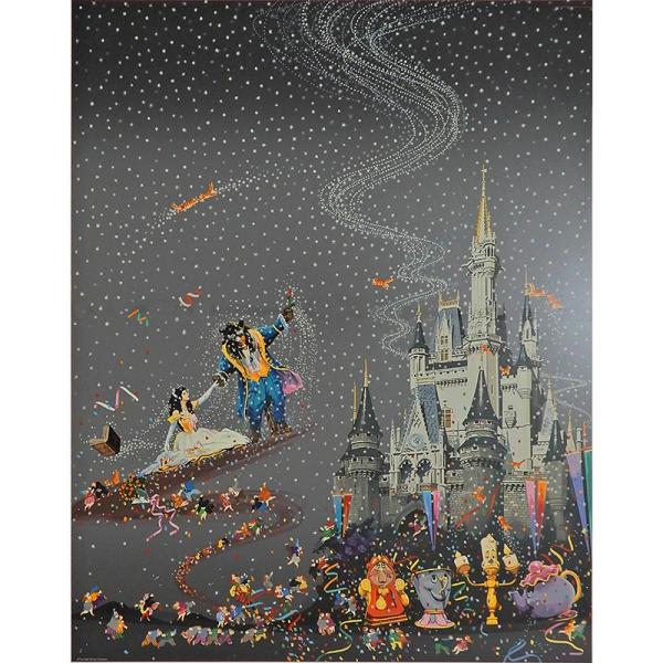 額付き Paris 絵画 スノータイムロマンス ヒロ ヤマガタ ヒロヤマガタ 風景画 ディズニーランド ヒロ ヤマガタ 美女と野獣 シルクスクリーン 版画 駿河画廊サプライズ B5654 At 版画 Paris