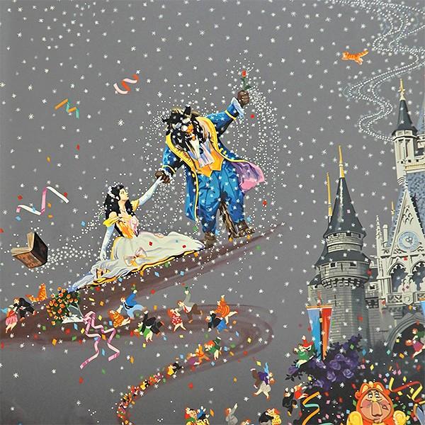 額付き Paris 絵画 スノータイムロマンス ヒロ ヤマガタ ヒロヤマガタ 風景画 ディズニーランド ヒロ ヤマガタ 美女と野獣 シルクスクリーン 版画 駿河画廊サプライズ B5654 At 版画 Paris