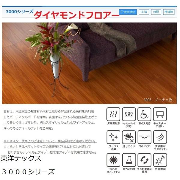 ※ もしメーカーに在庫がない場合は　メールにて出荷日をご連絡いたします。※ 沖縄、離島、山岳部への配送はできません部屋の形状にもよりますが通常 6畳だと6ケース、８畳だと8ケース必要です【商品詳細】TOYOTEX ダイヤモンドフロアー３００...