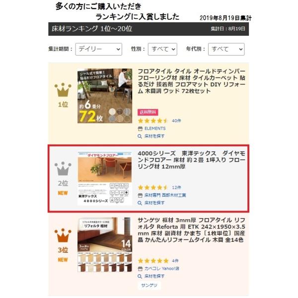 4000シリーズ 東洋テックス ダイヤモンドフロアー 床材 約2畳 1坪入り フローリング材 12mm厚 TOYOTEX /【Buyee】 4000シリーズ 東洋テックス ダイヤモンドフロアー 床材 約2畳 1坪入り フローリング材 12mm厚 TOYOTEX /【Buyee】