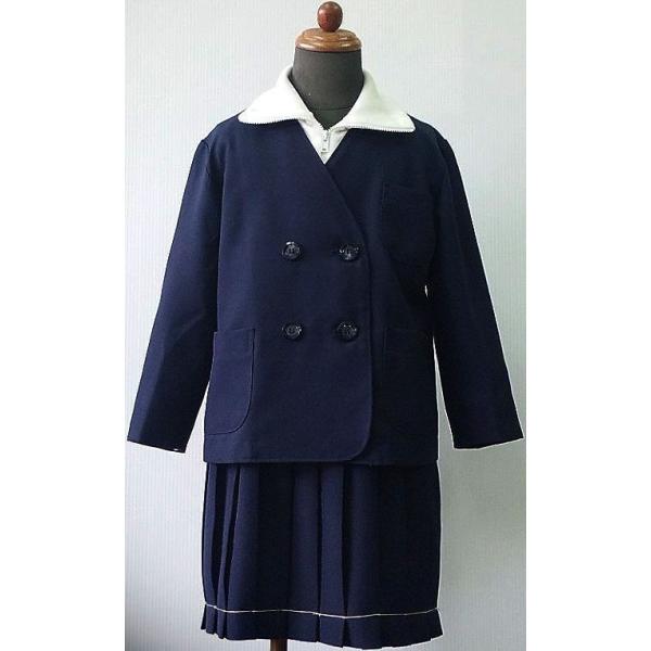 小学生 制服 ダブル スカート 上下セット 明るい紺 A体 洗濯機洗い