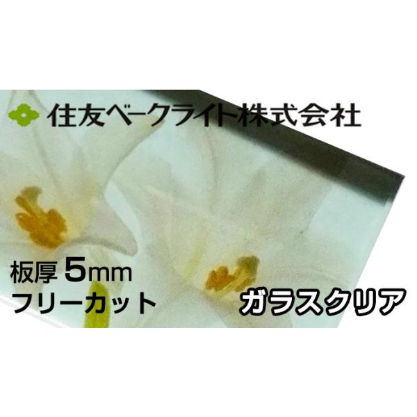 住友 ポリカーボネート板 5mm ガラスクリア 12,290円/1平米 ECK2309UU 最大1250mmx3300mm ポリカーボネート ポリカ タキロン 同等 ポリカエース 両面耐候