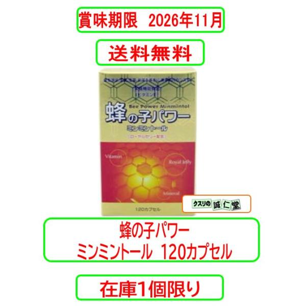 蜂の子パワー ミンミントール 120カプセル　賞味期限　２０２６年11月　在庫1個限り