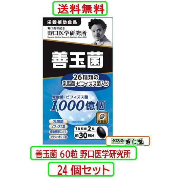 善玉菌 60粒 野口医学研究所 乳酸菌 ビフィズス菌体全体の健康の要とも言える腸内細菌（乳酸菌）。どのような種類が住み着いているかは個人差が大きい為、様々な種類の乳酸菌を摂取することをおすすめします。本品にには26種類の乳酸菌が1日当たり総...