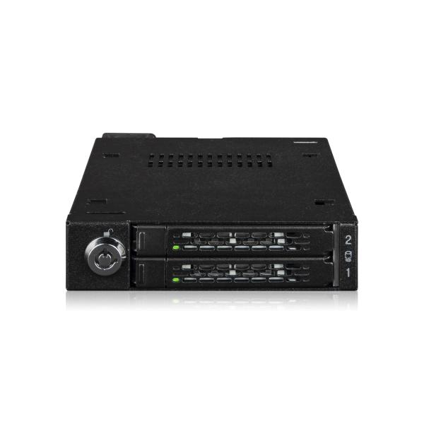 高さ5〜9.5mmの2 x 2.5インチU.2/ U.3 NVMe SSD(高さ7mm)を搭載可能標準3.5インチデバイスベイ（フロッピーベイ）に適合2 x Slimline SAS（SFF-8654 4i）コネクタを使用、ピン配置はSFF...