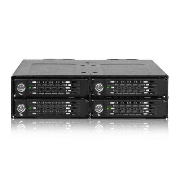 30mm (2230)、42mm (2242)、60mm (2260)、80mm (2280)、110mm (22110) の長さの 4x M.2 NVMe SSD に適合標準の 5.25 インチドライブ ベイに取り付け可能Triモード コ...