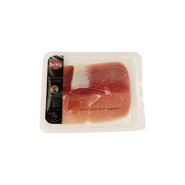 豚もも肉と塩のみで味付けし、イタリアのプロシュートと同じ製法で仕上げました。シート入りで取りやすく、10ヶ月以上熟成させることで食感がやわらかく、まろやかな仕上がりです。