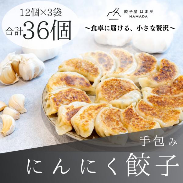 【お取り寄せ】【W】餃子屋 はまだ にんにく餃子 27g 12個入り×3袋