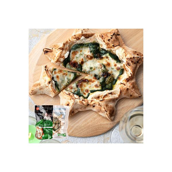 ピッツァ職人監修の星形ピッツァ。星形のミミにクリーミーなリコッタを包み、バジルソースにイタリア産モッツァレラとハードチーズをトッピングしました。