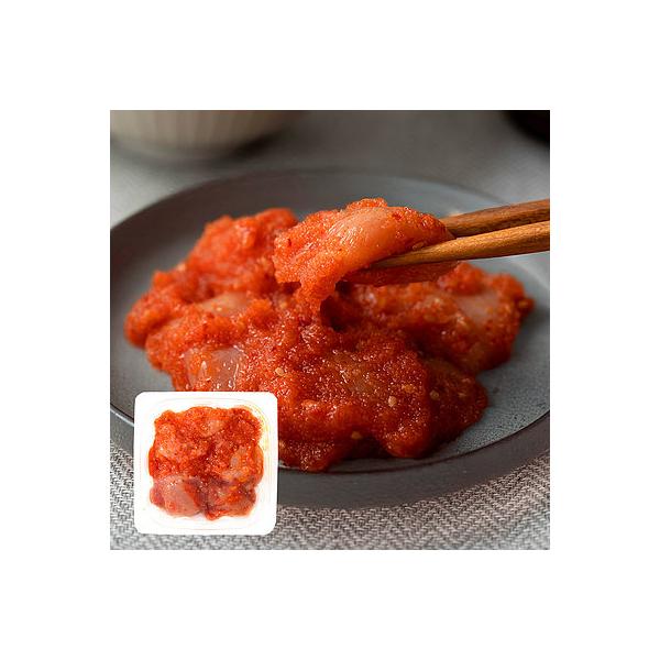 たらこの切れ子を魚醤の旨味とコクが特徴のタレに和えピリ辛味に仕上げました。お酒のおつまみやご飯のお供にぴったりです。