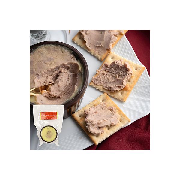 国産豚のバラ肉とうで肉に、フォアグラ（製品中13％使用）を入れた味わい深いリエット。フォアグラの濃厚な旨味が感じられます