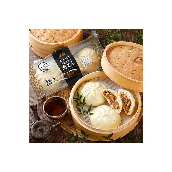 全体の60％が具材の、具を楽しむ肉まんです。国産豚肉、たまねぎ、北海道産小麦使用。