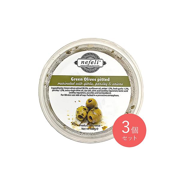 肉厚で香り豊かなギリシャ北東のハルキディキ種のオリーブを手摘みで収穫しました。オニオンとパセリを加えた味わい豊かな組み合わせです。