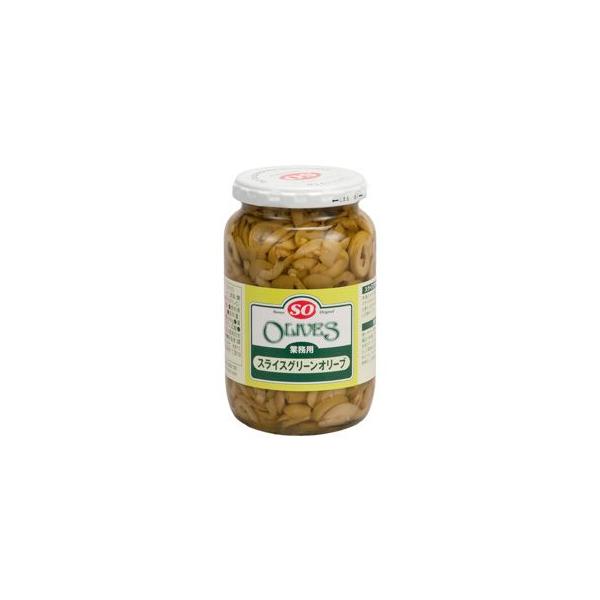 讃陽食品/SOスライスグリーンオリーブ 瓶 390g