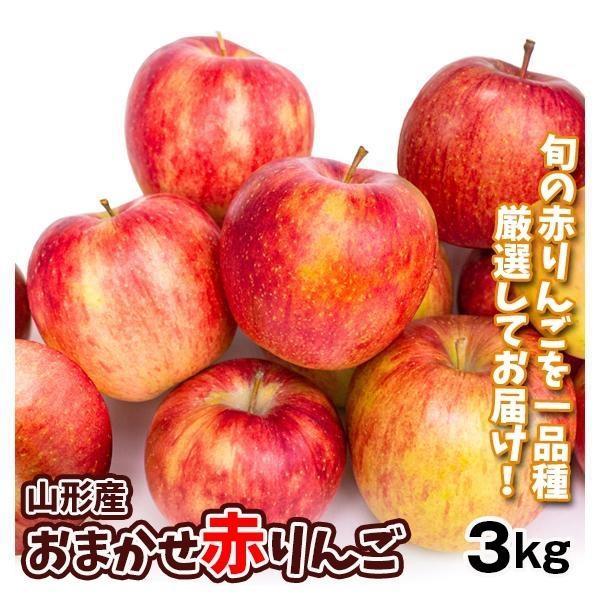 りんご 3kg 山形産 おまかせ赤りんご 品種おまかせ 赤 林檎 りんご 3kg 山形産 おまかせ赤りんご 品種おまかせ 赤 林檎
