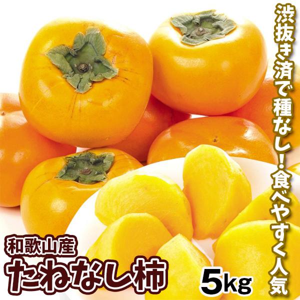 和歌山県九度山産　種無し柿　20キロ　　5 柿 約5kg 種なし柿 和歌山産 渋抜き済 送料無料 食品 : 食みらい・国