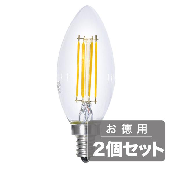 �s�d��������ւ��邾���ŏȃG�l&amp;�������t�������^�� LED�V�����f���A�d��(E14�����K���X�E�N���A�^�C�v)�d���F40W����LDC4LC40WE14T2(2�Z�b�g)