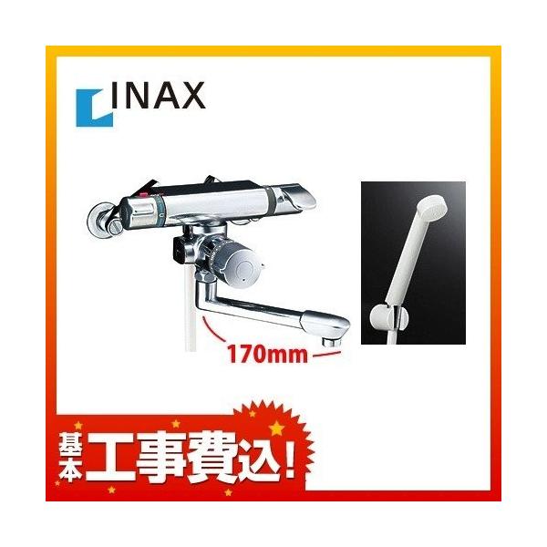 【お得な工事費込セット(商品+基本工事)】[BF-7140TSD]  INAX 浴室水栓 シャワー水栓 蛇口 アステシア 定量止水付サーモスタットシャワー金具 浴槽・洗い場兼用 エコフルスプレーシャワー付 混合水栓 蛇口 壁付タイプ おしゃ...