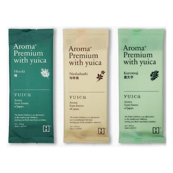 日本の森の香りの国産エッセンシャルオイルと化粧水でつくったおしぼり黒文字（クロモジ）匂辛夷（ニオイコブシ）檜（ヒノキ）の全３種各１０枚ずつ（計３０枚）セットになります。おためしにどうぞ。日本製（国内製造ならびに国産不織布を使用）