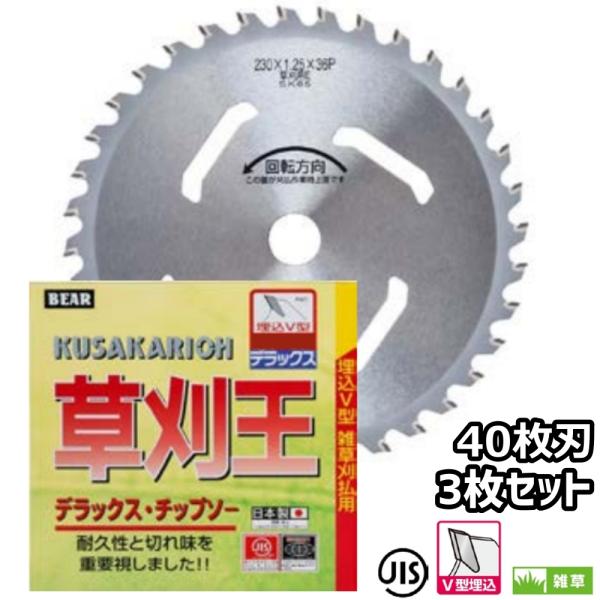 バクマ工業 草刈機用 チップソー 替刃 草刈王 ビスタ 40枚刃 230mm