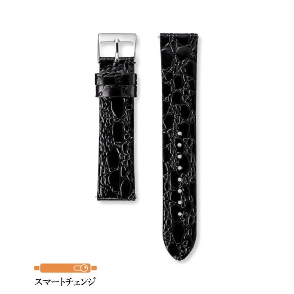 SEIKO（セイコー） バンド 腕時計 19mm RS11C19BK 牛革ワニマルフ型押