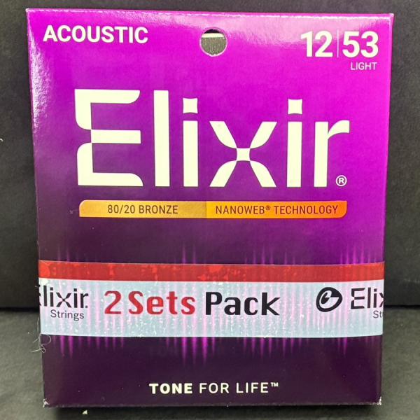 他サイト： 送料込み！2SET　Elixir  NANOWEB 80/20ブロンズ Light .012-.053 #11052の商品画像