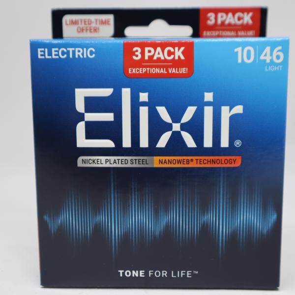 他サイト： 3SETパック　Elixir  NANOWEB Light .010-.046 #12052送料込み！の商品画像