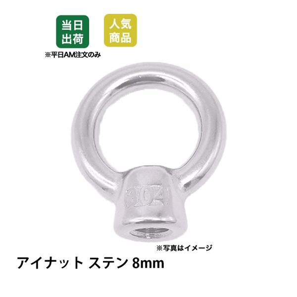 アイナット 8mm ステンレス SUS304 吊りナット 荷役 吊り上げ 吊りクランプ スリング 荷締機