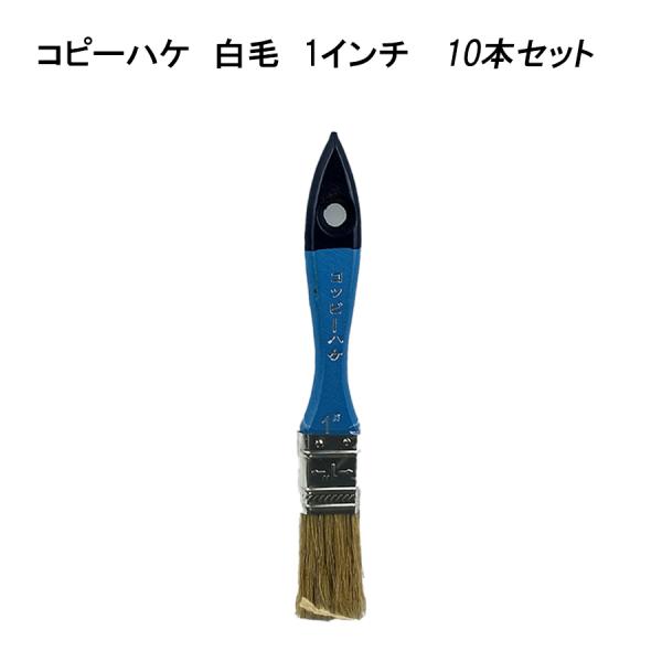 【10本セット】コッピーハケ 白毛 1 塗料 補修用品 塗装用具 刷毛 毛 ブラシ ペンキ ニス DIY 筆 10446