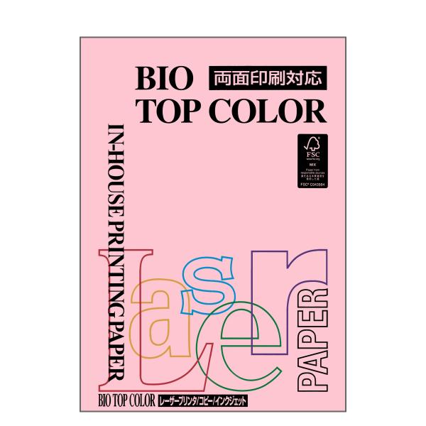 伊東屋　バイオトップカラー　BT104　A4　80g　ピンク　100枚　プリンター用紙　Itoya