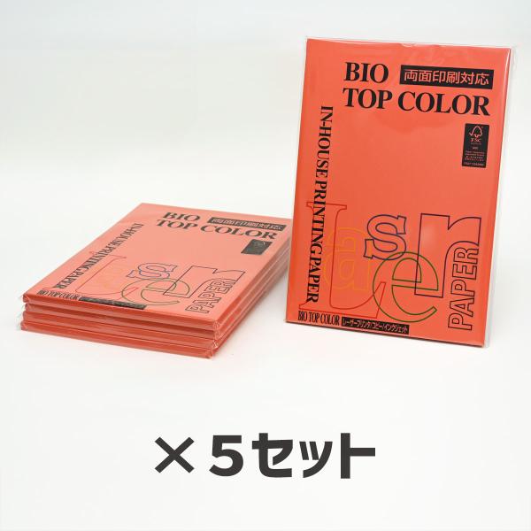 まとめ買い×5冊｜伊東屋 バイオトップカラー BT119 ブリックレッド A4