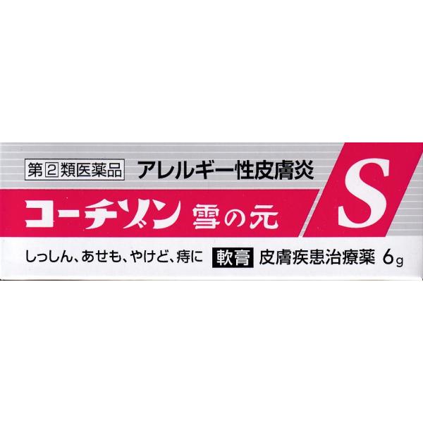 コーチゾン雪の元S 6ｇ 【指定第(2)類医薬品】 アレルギー性皮膚炎 しっしん かゆみ あせも ぢ（痔）