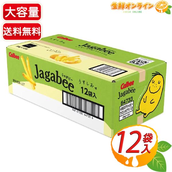 【Calbee】Jagabee じゃがビー うすしお味 大容量 456g (38g×12袋入) 皮つきじゃがいもスティック ジャガビー カルビー お菓子 おやつ プレゼント【コストコ】