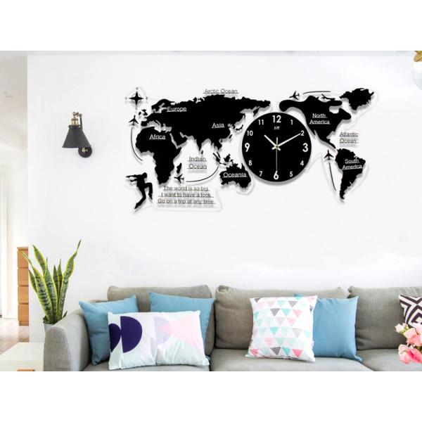 世界地図 壁時計 壁掛け時計 北欧世界時計 世界地図  プレゼント 寝室 リビング壁飾り 店舗 会社用時計 w22