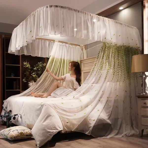 ■素材 蚊帳：高級綿、ポリエステル 付属：アルミボール、フック、ヒモ■組み立て：約15分（女性一人も簡単にできる ）■手洗い可能■サイズ：シングル、セミダブル、ダブル、クィーンベッド用までございます。　サイズ： 横150×長さ200×高さ2...