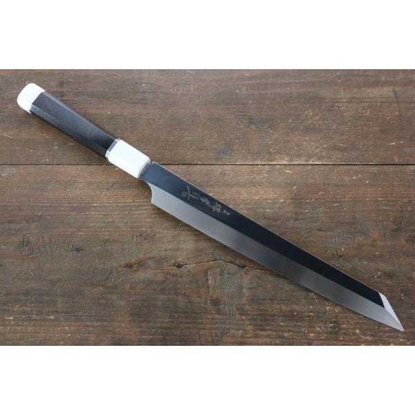 堺 孝行 銀龍 本焼 スウェーデン鋼 鏡面仕上げ 剣型柳刃包丁 270mm 黒檀柄 鞘付き