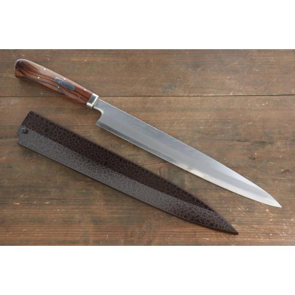 堺 孝行 INOX モリブデン鋼 柳刃包丁 デザートアイアンウッド柄（杉原