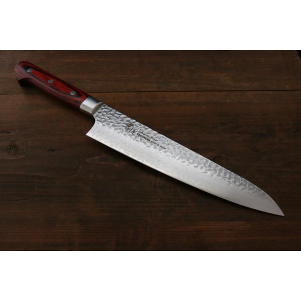 堺 孝行 VG10 33層 ダマスカス 牛刀包丁 240mm マホガニー柄 : 清助