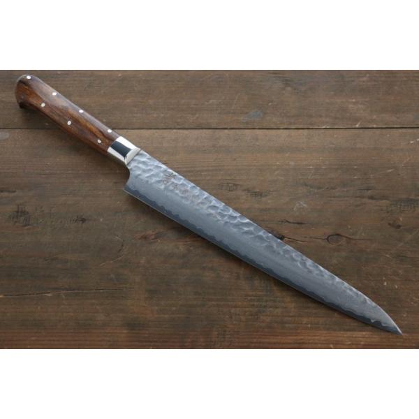 堺 孝行 VG10 33層 ダマスカス 筋引包丁 240mm デザートアイアンウッド柄（杉原モデル）