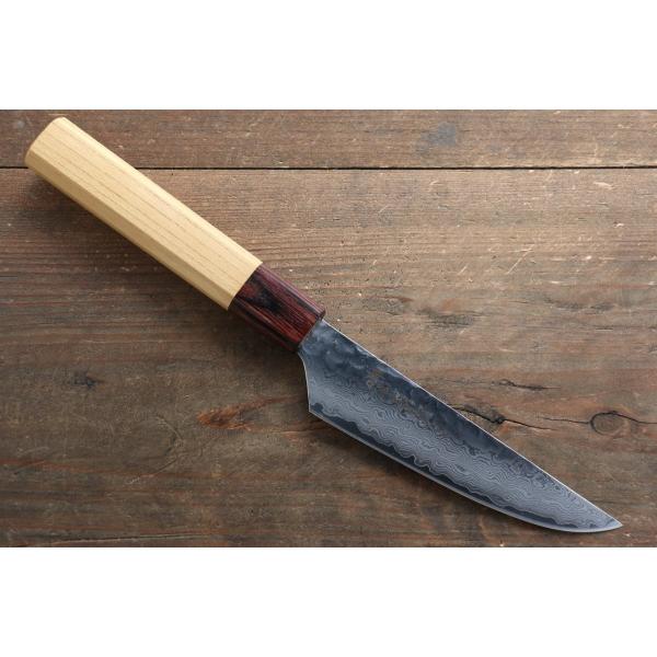堺 孝行 V金10号 33層ダマスカス ステーキナイフ 120mm ケヤキ柄
