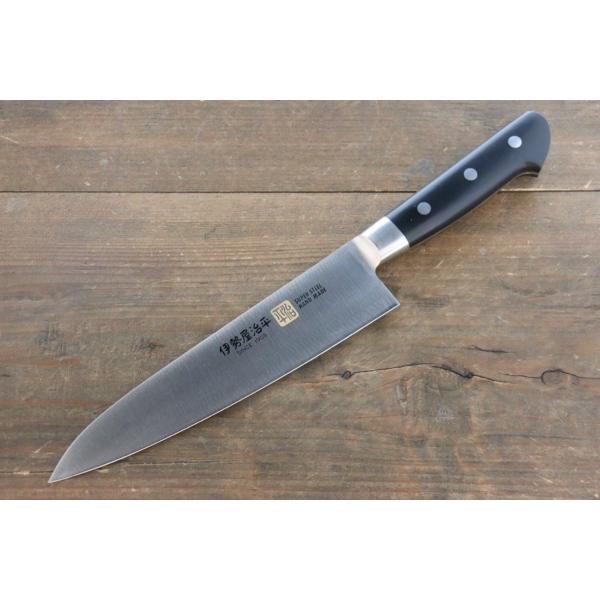 伊勢屋 モリブデン鋼（MOL） 牛刀包丁 和包丁 180mm 黒マイカルタ柄